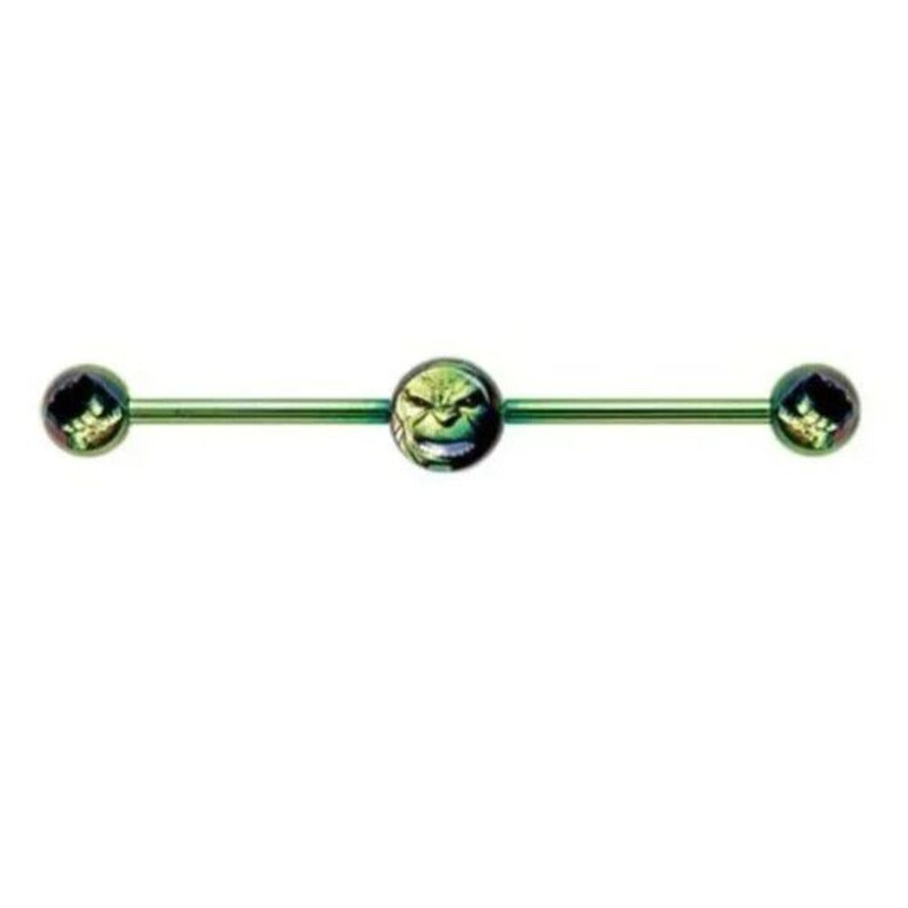 Marvel Hulk Green Industrial Barbell Licensed Body Piercing